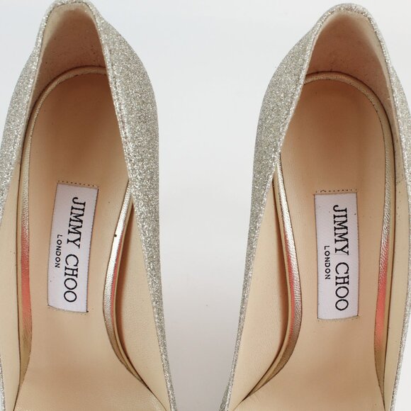 NEW JIMMY CHOO Romy 100 Glitter Heeled Pumps, EU 39.5 - Office to Party/Cocktail - Picture 11 of 16